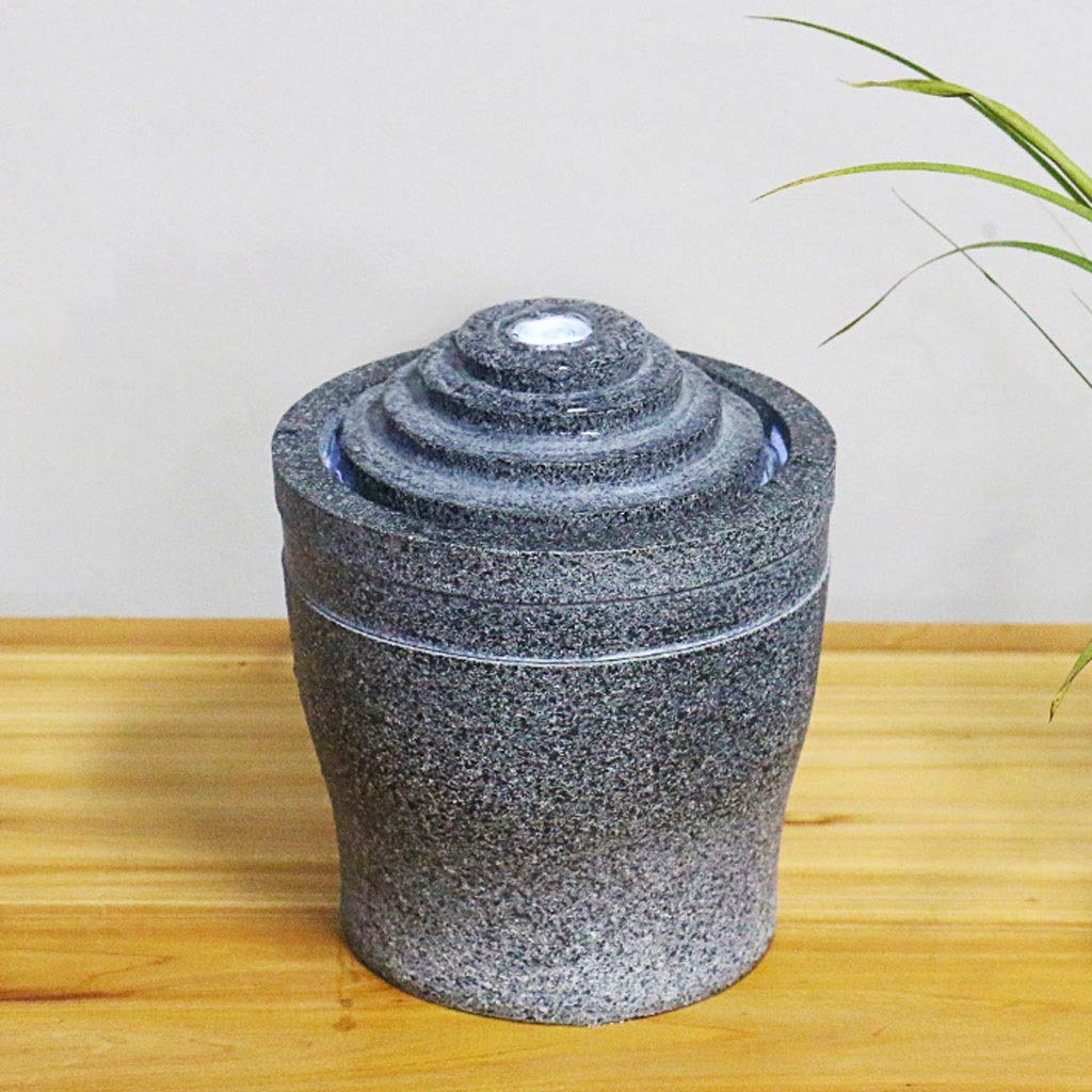 Fontana da Interno/Fontana d'Acqua Fontana da Giardino per Interni Ed Esterni Decorazione Domestica Fontana da Tavolo con Pompa Altezza 4,3", Fontane da Tavolo Grigie