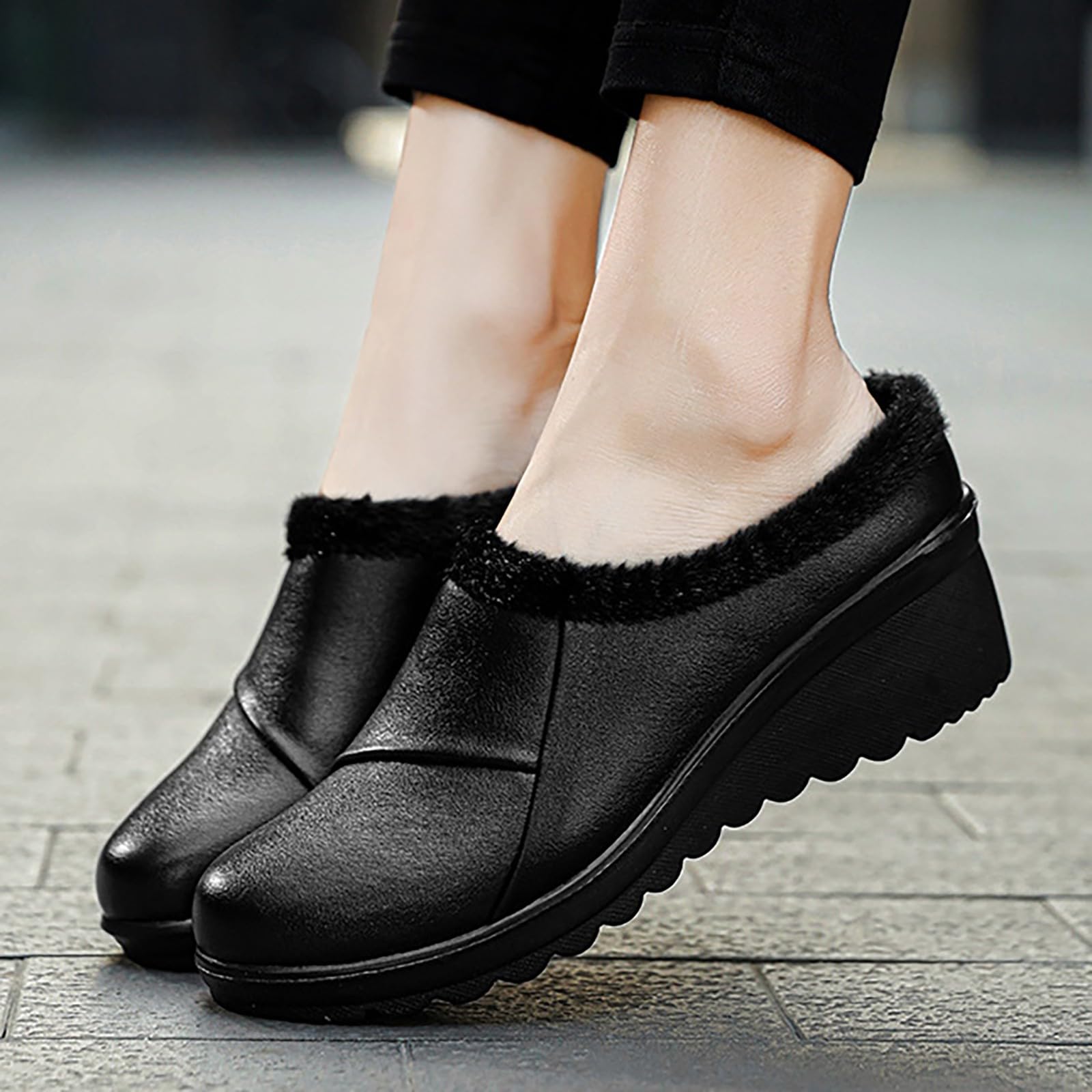 Scarpe ortopediche da donna, imbottite, invernali, comode, in pelle