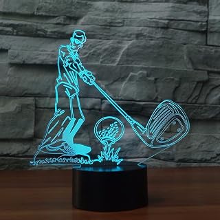 3D Golf Night Light Remote Control Power Touch Switch Table Desk Optical Illusion Lamps 16 Color Changing Lights Home Decoration Xmas Birthday Gift