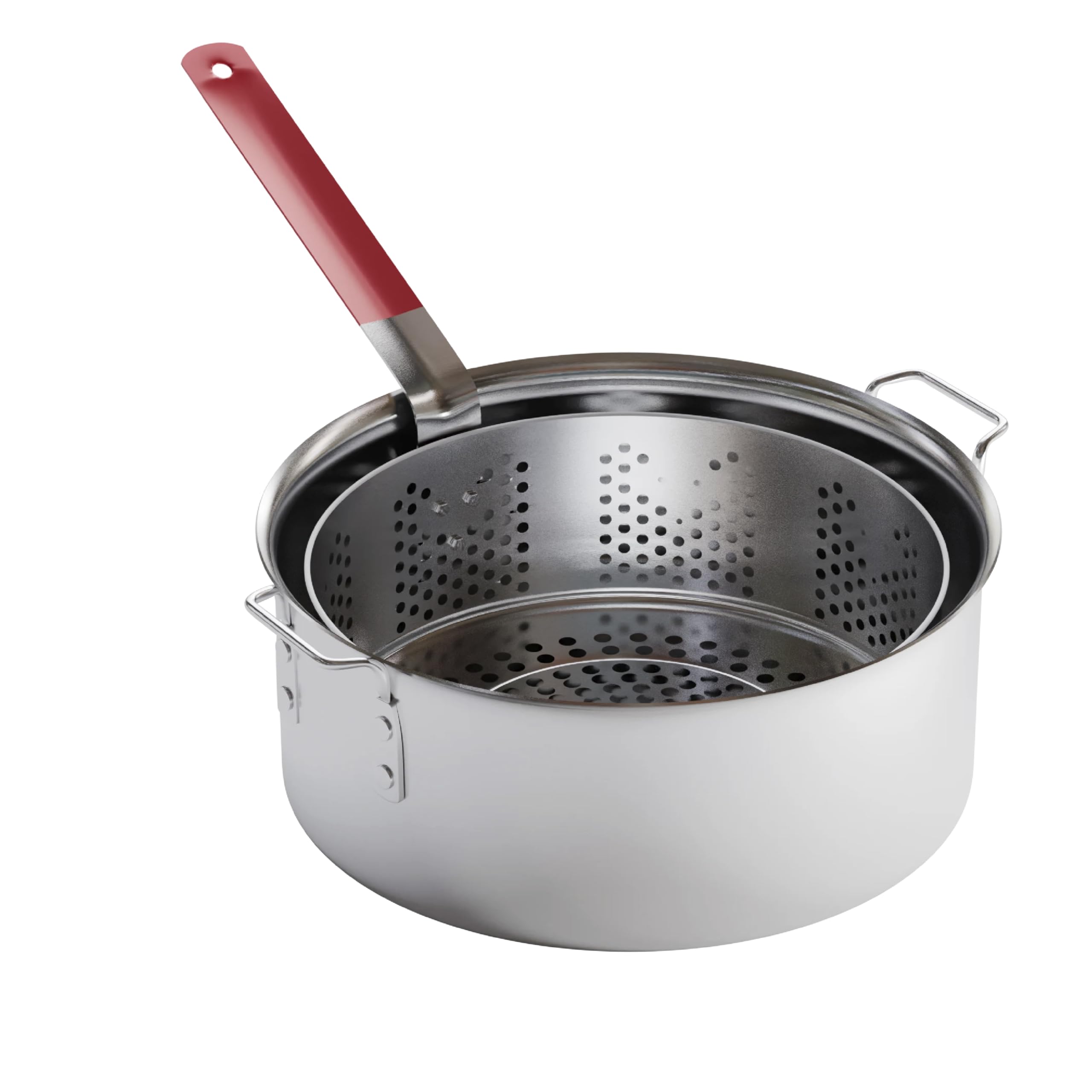 Friteuse En Acier Inoxydable 2,5 L - Mini Cocotte Avec Panier Filtre Et Couvercle - Pour Gaz, Induction, Four - Idéale Frites, Légumes, Poisson