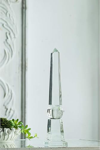 Miniatura 4 de A&B Home - Obelisco de cristal grande para decoración del hogar, 4 x 4 x 21 pulgadas