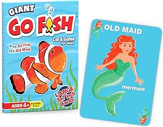 Giant Go Fish Classic Card Game for Kids â€“ Large 5x7 Inch Jumbo Sized Cards - Play Go Fish and Old Maid â€“ No Reading Required to Play â€“ a Family Game for Ages 4 & Up
