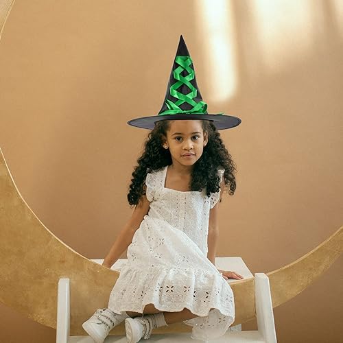 Miniatura 6 de SAFIGLE Sombrero de bruja de Halloween, escoba, cosplay, disfraz clásico de Halloween, escoba de bruja, sombrero de bruja, conjunto de disfraz para