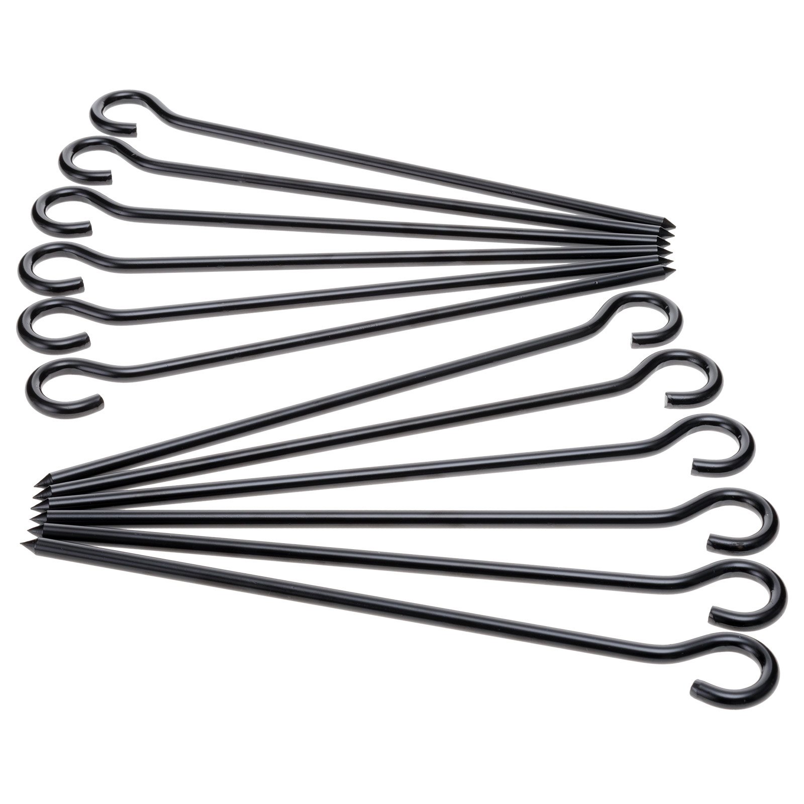 JUSTCAMP Upland Stahl-Erdnagel mit großer Öse 30 cm - Robuste Felsbodenheringe aus beschichtetem Stahl für Harte & steinige Böden - Sturmheringe Camping Erdnägel - 96 Stück