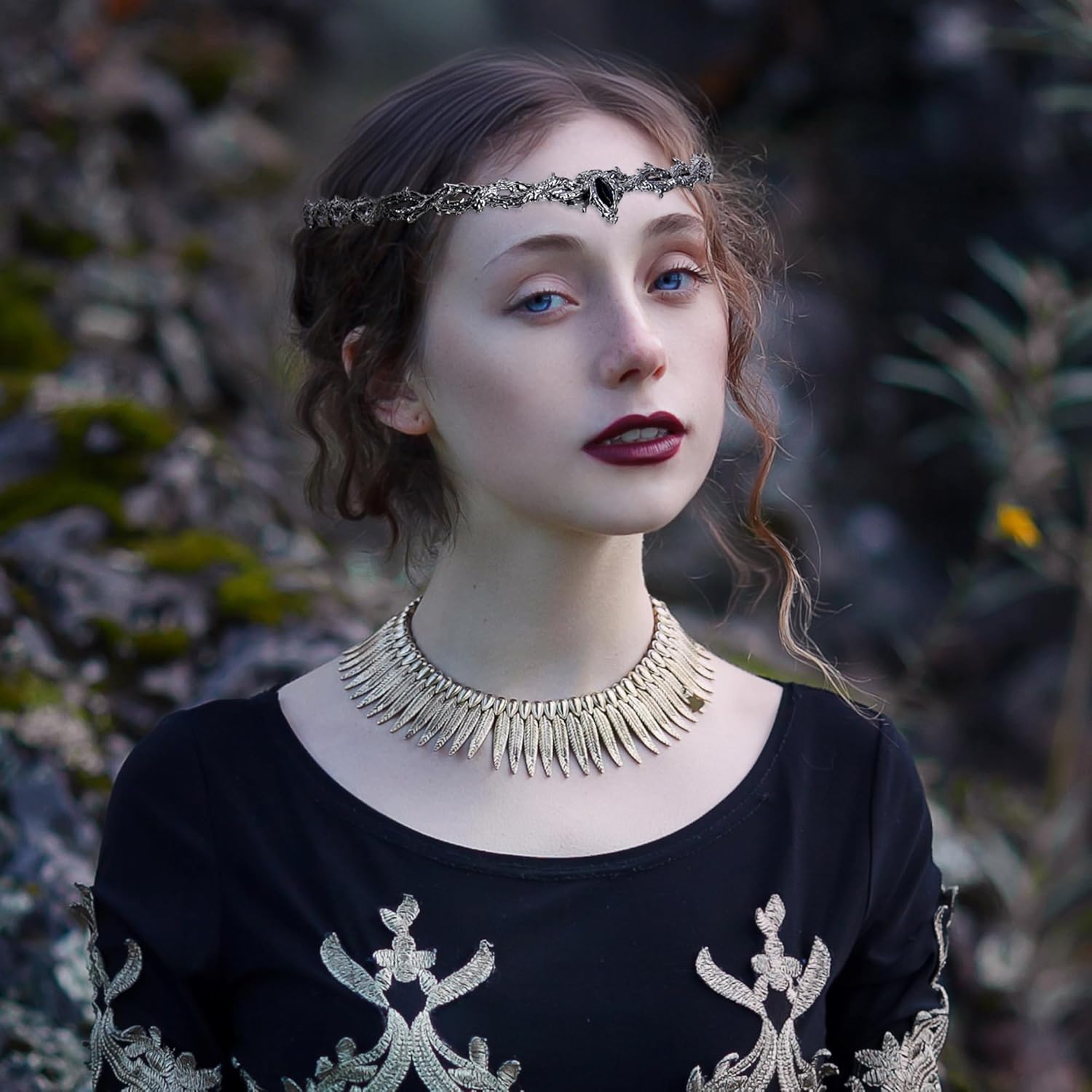 Crown of Thorns - 8'' Retro Thorn Headdress, Gothic Elven Circlet for Renfaire Witch Costume Halloween Cosplay - Image 2