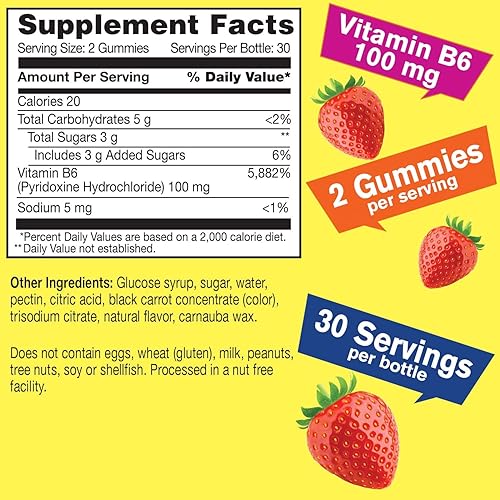 Miniatura 5 de Paquete de gomitas de vitamina B6 + zinc de 50 mg  Salud nerviosa, apoyo inmunológico, salud antioxidante, vegano, sin gluten, sin OMG  Sabores de