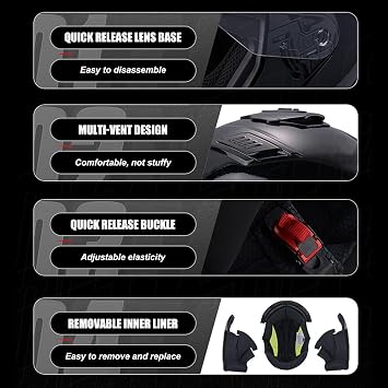Full Face Motorcycle Helmet with Visor for Adult Men Women Motorbike Racing Street Bike Helmets ECE Approved C-3,S (50-52 CM)