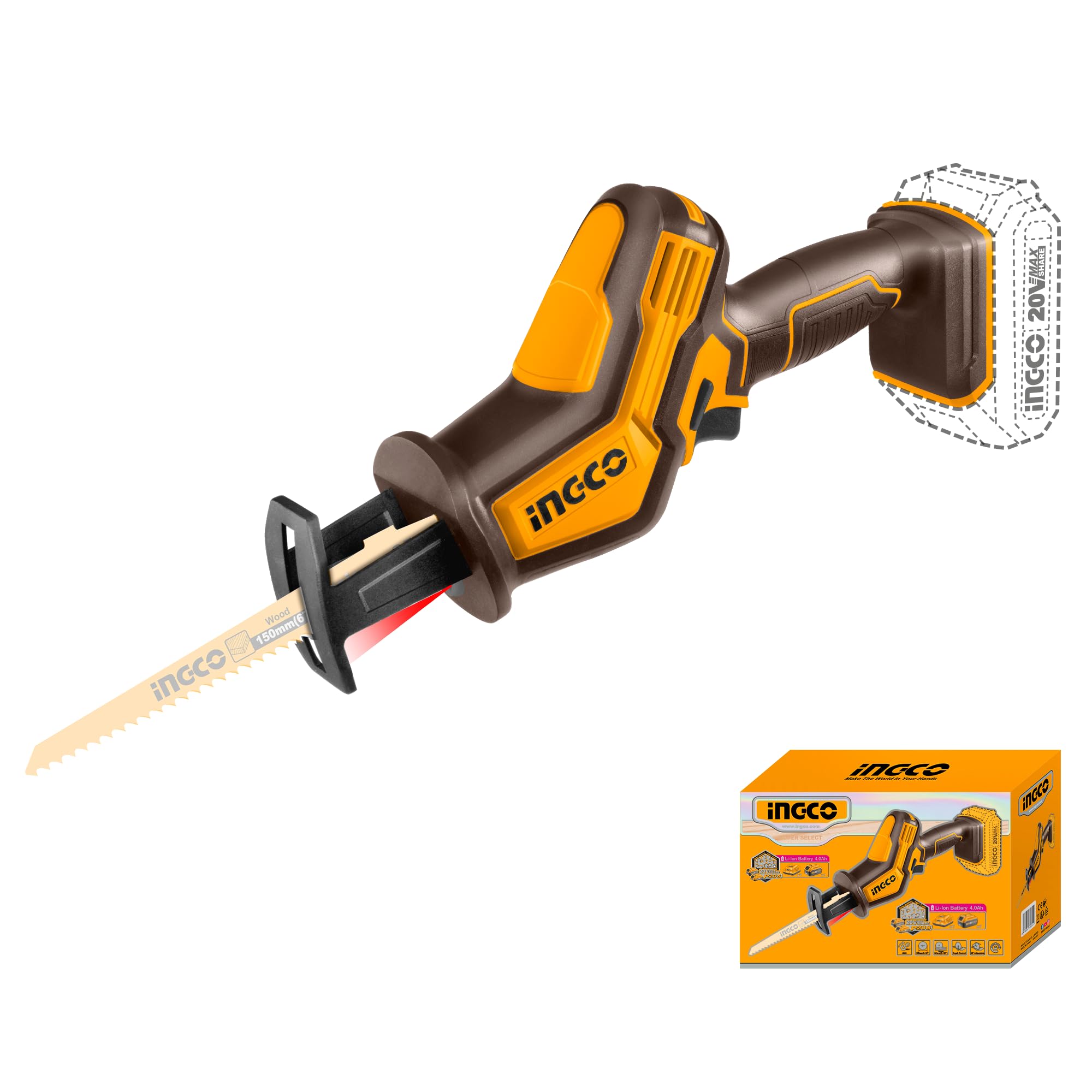 IngcoCordless reciprocating saw