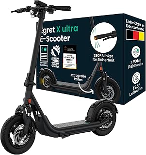 Egret X Serie - Prime, Ultra, Core+, Elektroscooter, E-Scooter mit Straßenzulassung, bis 90km Reichweite, Elektroroller Erwachsene, Eroller 20 kmh, App, Zuladung 130kg