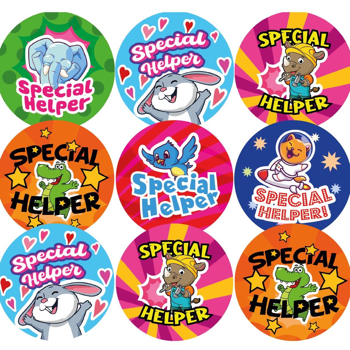 Sticker Stocker Multicolor 144 Special Helper 30 Mm Reward Stickers For School Teachers, Parents And Nursery