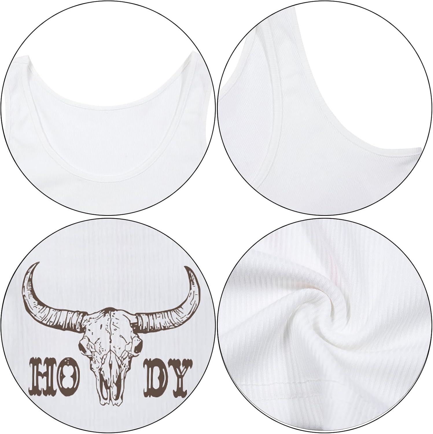 Cowgirl Western Cropped Tank Tops for Women Cowboy Shirts Country Concert Outfits Graphic Sleeveless Crop Tank Top - Image 6