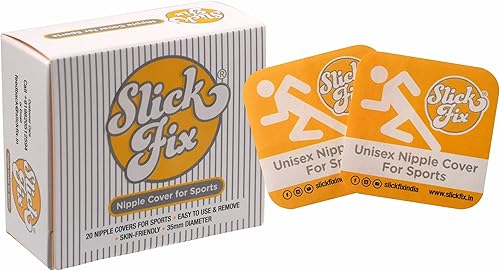 SLICKFIX Cubiertas deportivas para pezones para hombres, antirozaduras para corredores, cinta para pezones, protectores de pezón, calcomanías para