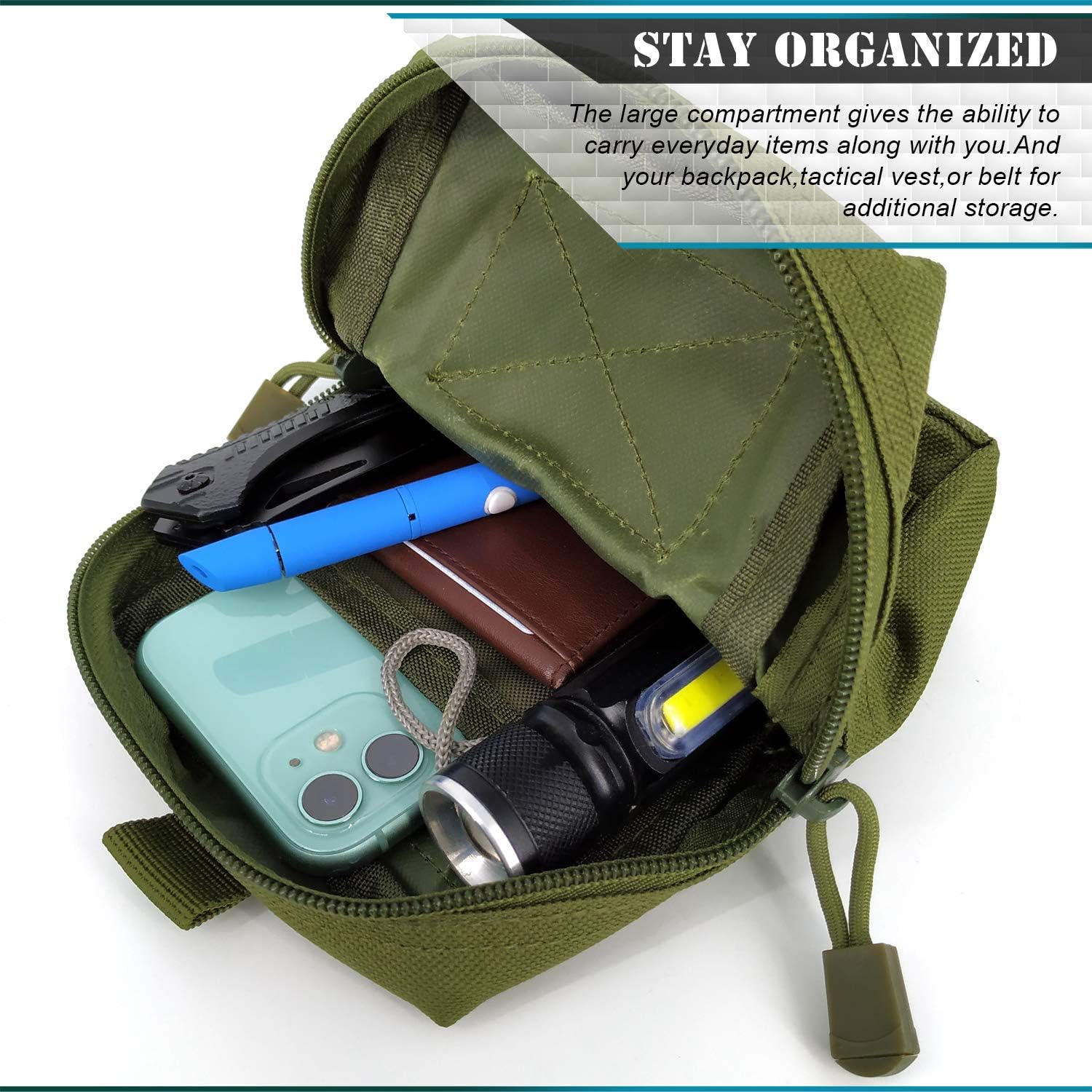 Tactical Mag Pouch, Open-Top Molle Triple Magazine Pouches Holder Carrier for M4 M14 G36 HK416 Magazines and Glock 17 M1911 9MM
