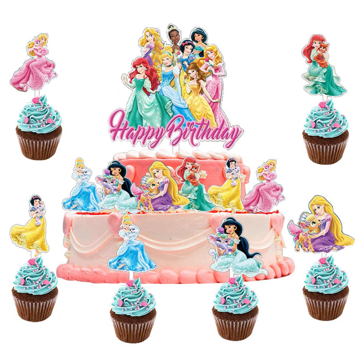 Topper Per Torta Con Sfera Di Castello Stellato Topper Per Torta Principessa Per Ragazza Decorazione Per Torta Di Buon Compleanno Per Fornure Per Feste Di Compleanno Principessa Per Ragazza - 8