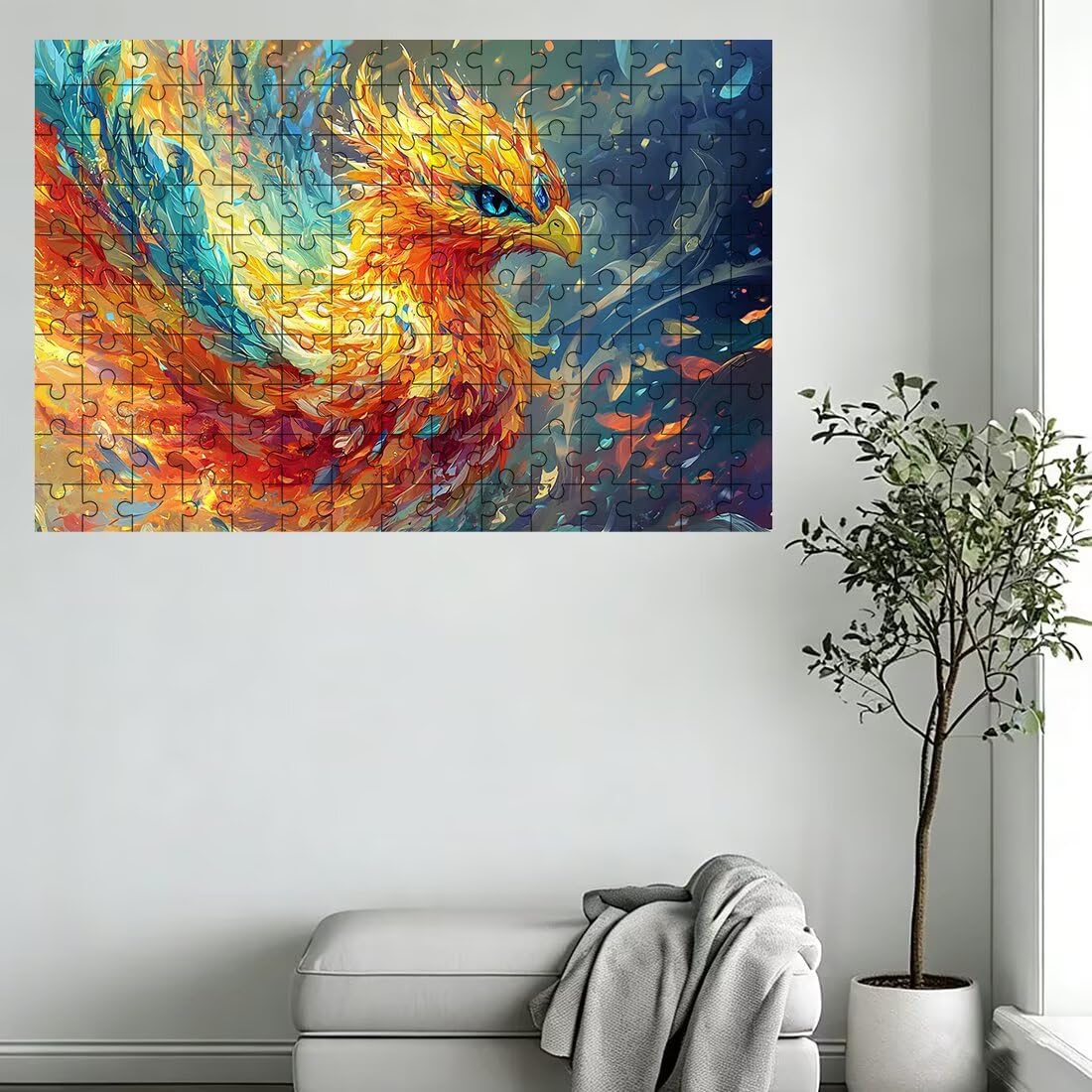Puzzle 1500 elementów dla dorosłych, puzzle 1500 elementów feniksa, abstrakcyjne puzzle dla dorosłych z wykwintnym pudełkiem do pakowania, gry edukacyjne, duże drewniane puzzle, prezent dla kobiet do