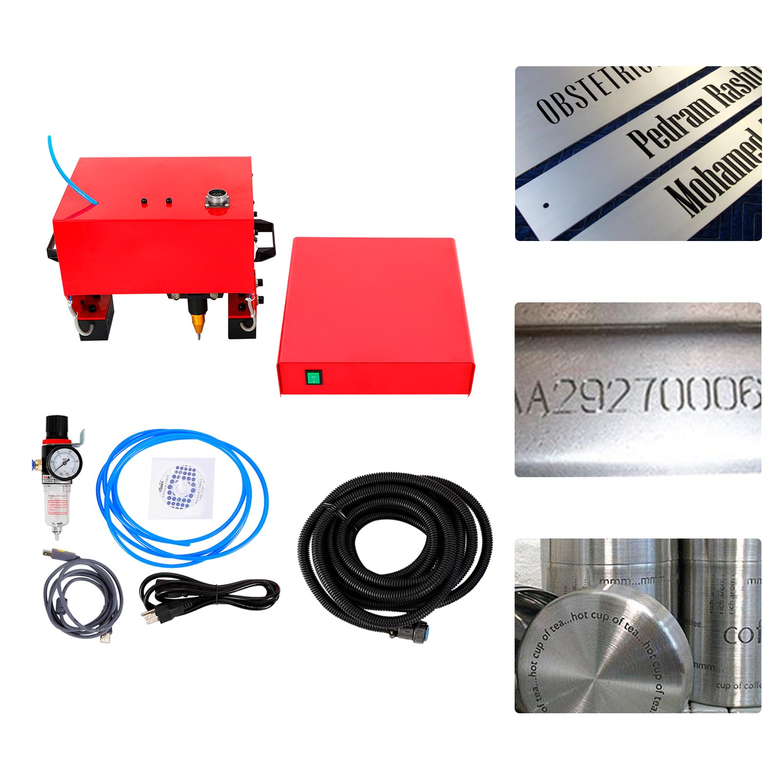 APOUDM Marking Machine Portable Pneumatic Marking Machine VIN Code Chassis Number Engraving Machine for Letters Serial Numbers VIN Code Chassis Number Date Graphics