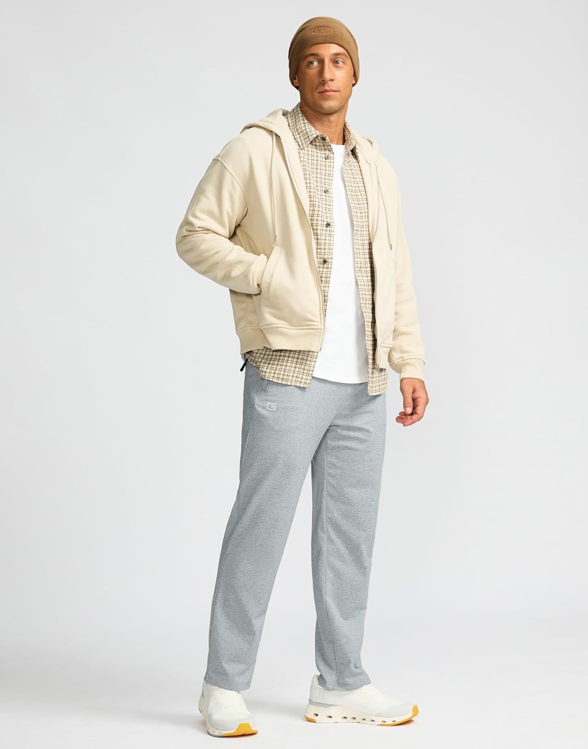 G Gradual Men's Fleece Lined Pants with 3 Zipper Pockets Water Resistant Winter Warm Hiking Pants Athletic Sweatpants for Men - Image 3