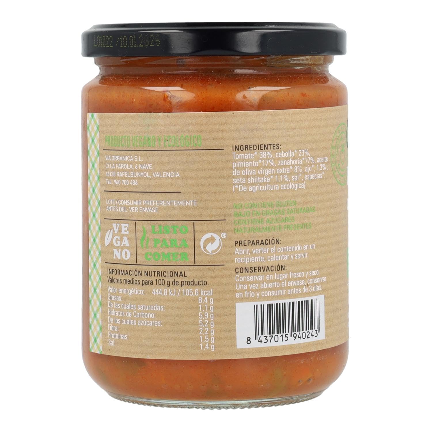 Pisto Ecológico con Shiitake 425gr Carlota Organic (3 Tarros)