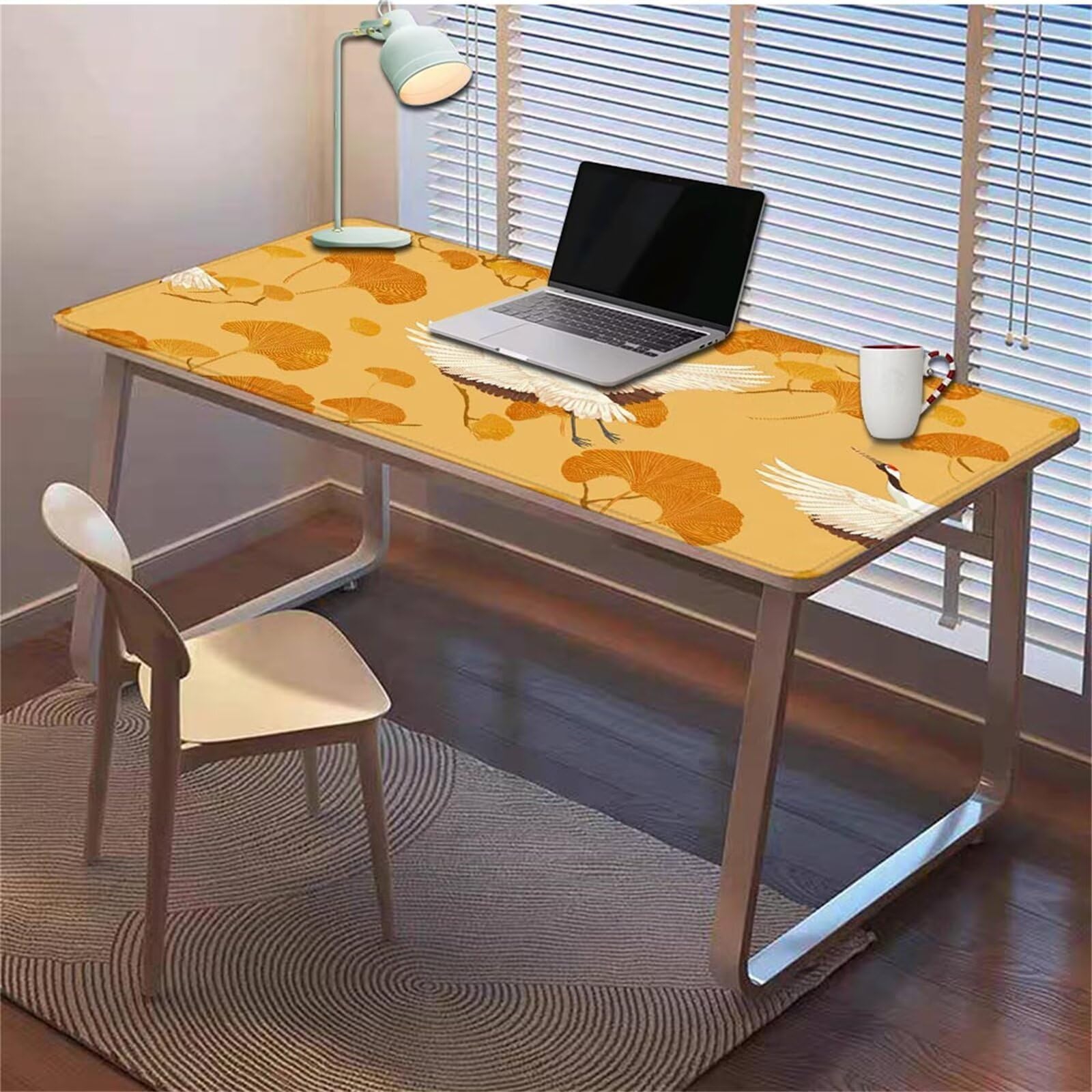 Gamingowa podkładka pod mysz 1200 x 600 x 3 mm, XXL, wodoszczelna, odporna na ścieranie, z przyszytymi krawędziami, żółta, podkładka na biurko, poprawia prędkość i precyzję do komputera, laptopa