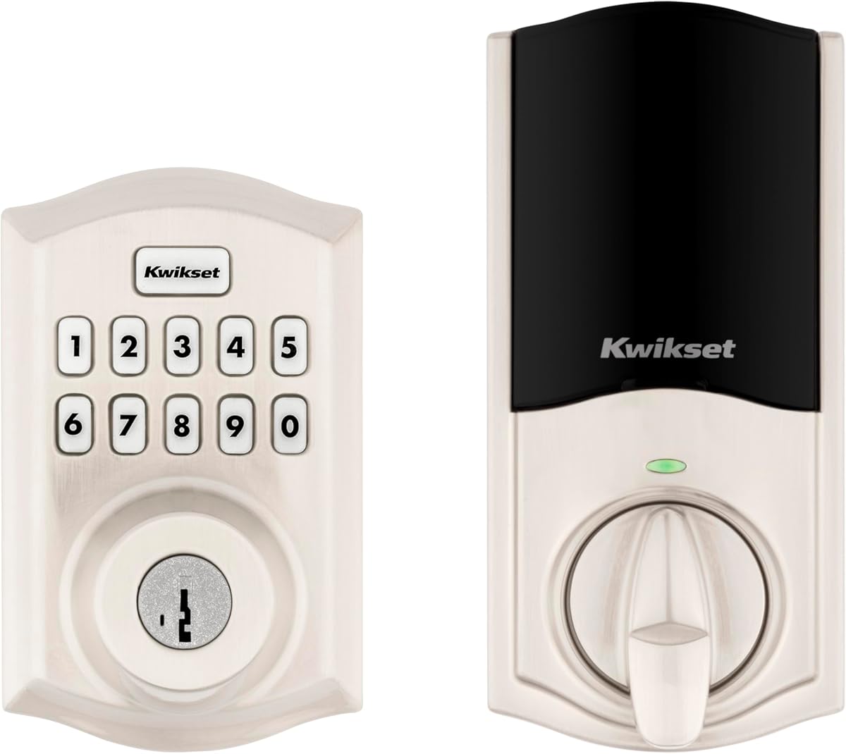 HomeConnect 620 Z-Wave Long Range Enabled Keypad Smart Lock Convenient Keyless Entry, Customizable User Codes, Ring Alarm Compatible, Hub Required, Sold Separately Satin Nickel Traditional