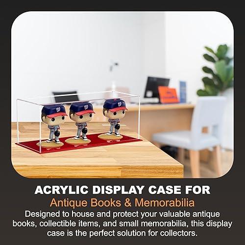 Vista 434 de Better Display Cases Versátil vitrina de acrílico transparente - Caja rectangular grande con base blanca 18" x 12" x 3" (BK09)