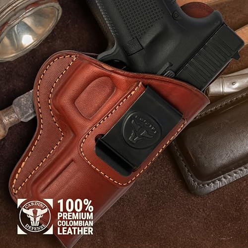 Miniatura 2 de Cardini Leather  IWB Leather Gun Holster Compatible with Glock 17, 22, 48 9 mm  Ruger SR9, SR40 Springfield XDE 4.5 inch  Diamondback FS9