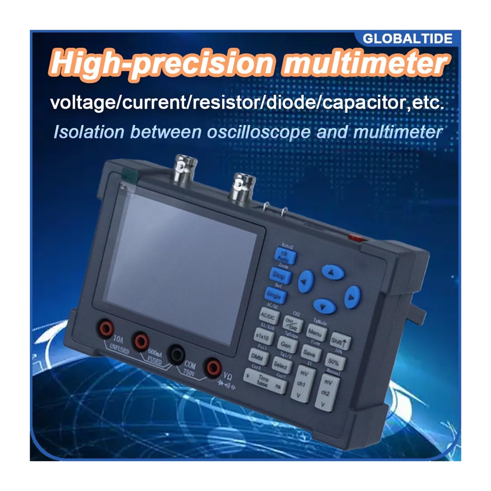 3,2-Zoll-Tisch-Digitaloszilloskop, 120-MHz-Band-Zweikanal-Multimeter Und Signalgenerator In 1