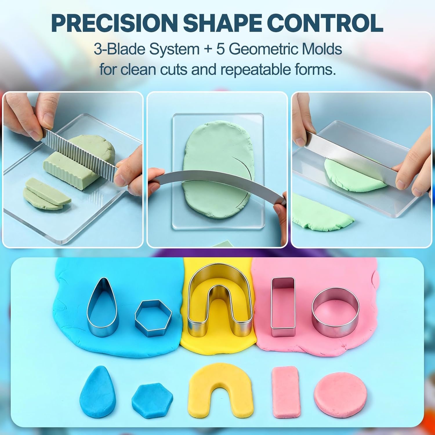 19-Piece Polymer Clay Tool Set, Roller and Cutters for Beginners & Crafters