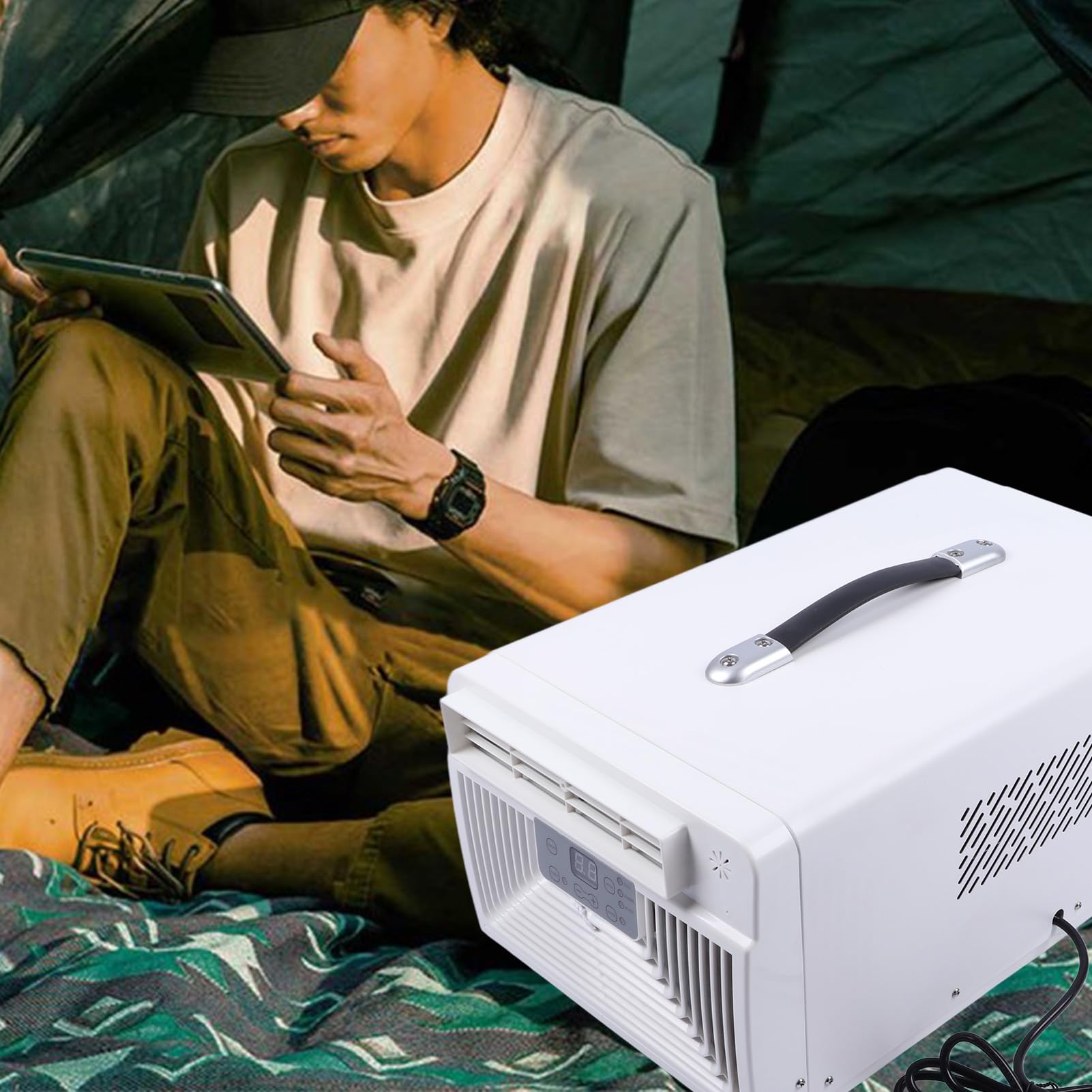 Chrees Aire Acondicionado Portátil de 2300 BTU, Refrigeración Rápida de 300W para Dormitorio de Cocina, Oficina en Casa (Enchufe europeo 220V)