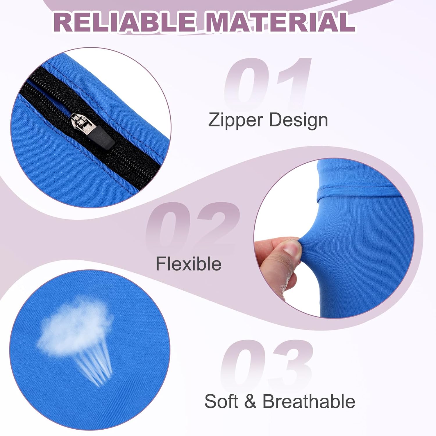 PATIKIL Universal Running Armband Sleeve 7.09"x3.94", Cell Phone Arm Bands Sleeve with Zipper Pocket for Key Earphones Credit Cards Sports Gym Workouts Exercise (S, Blue) - Image 4