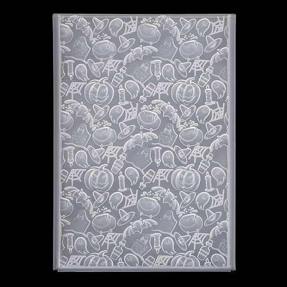 Amazon.com: 3D Embossing Folder, 5x7in Bat Pumpkin Spider Web ...