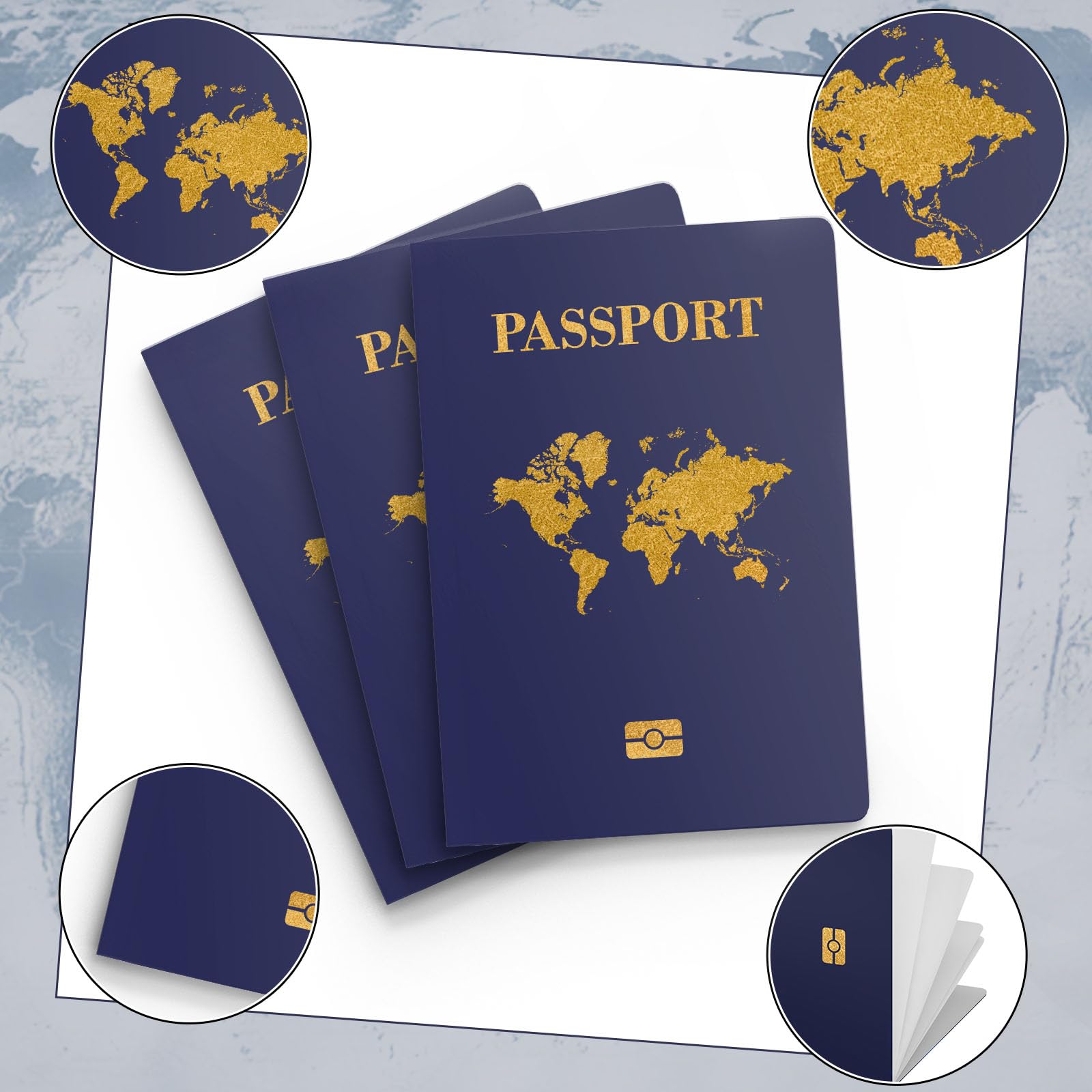Lot de 100 carnets de passeport vierges bleus