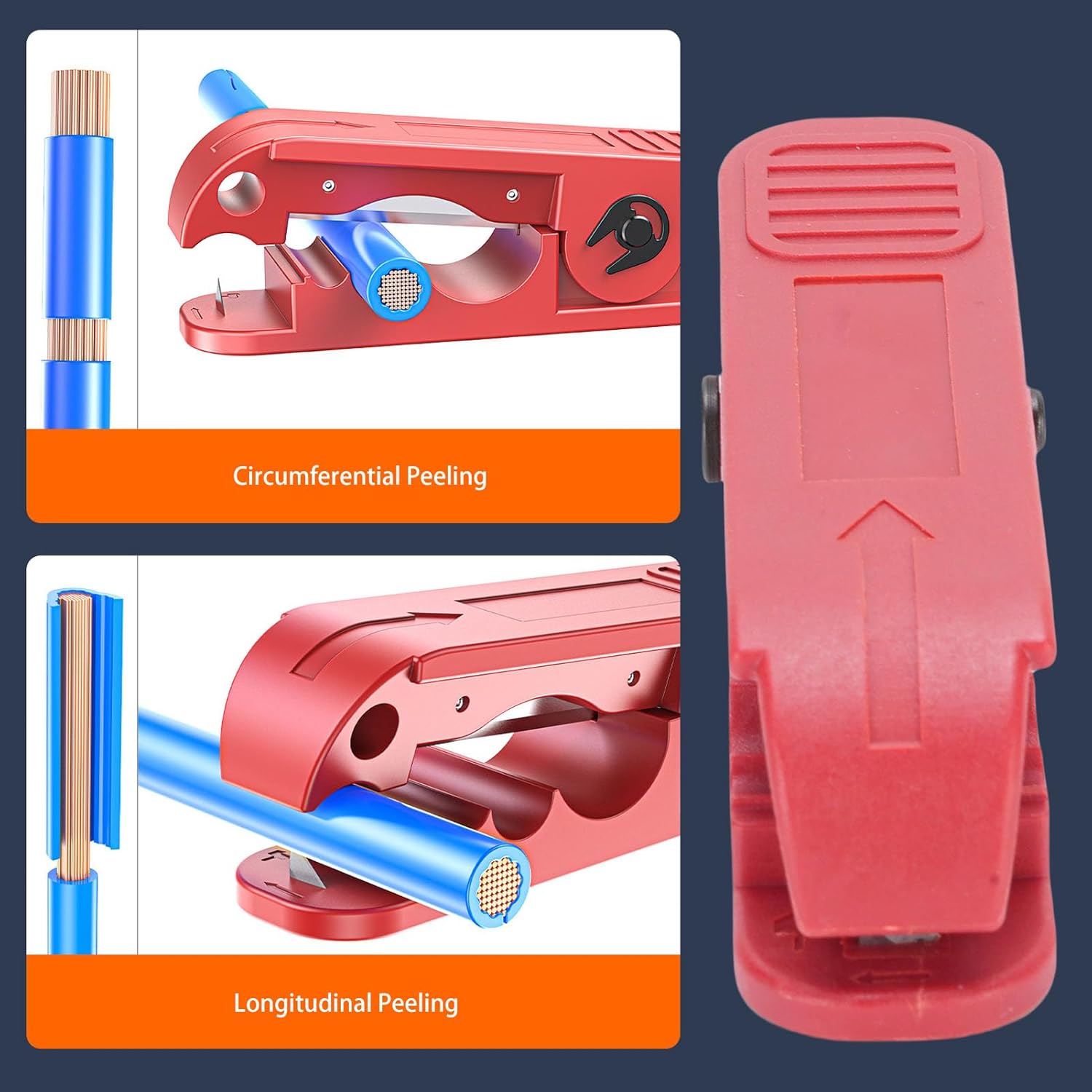 Wire Stripping Machine, Wire Stripper Accurate Crimping 360° Rotation Cutting Wire Stripper Crimper Electrical Cable Wire Stripping Tool for Scrap Wire
