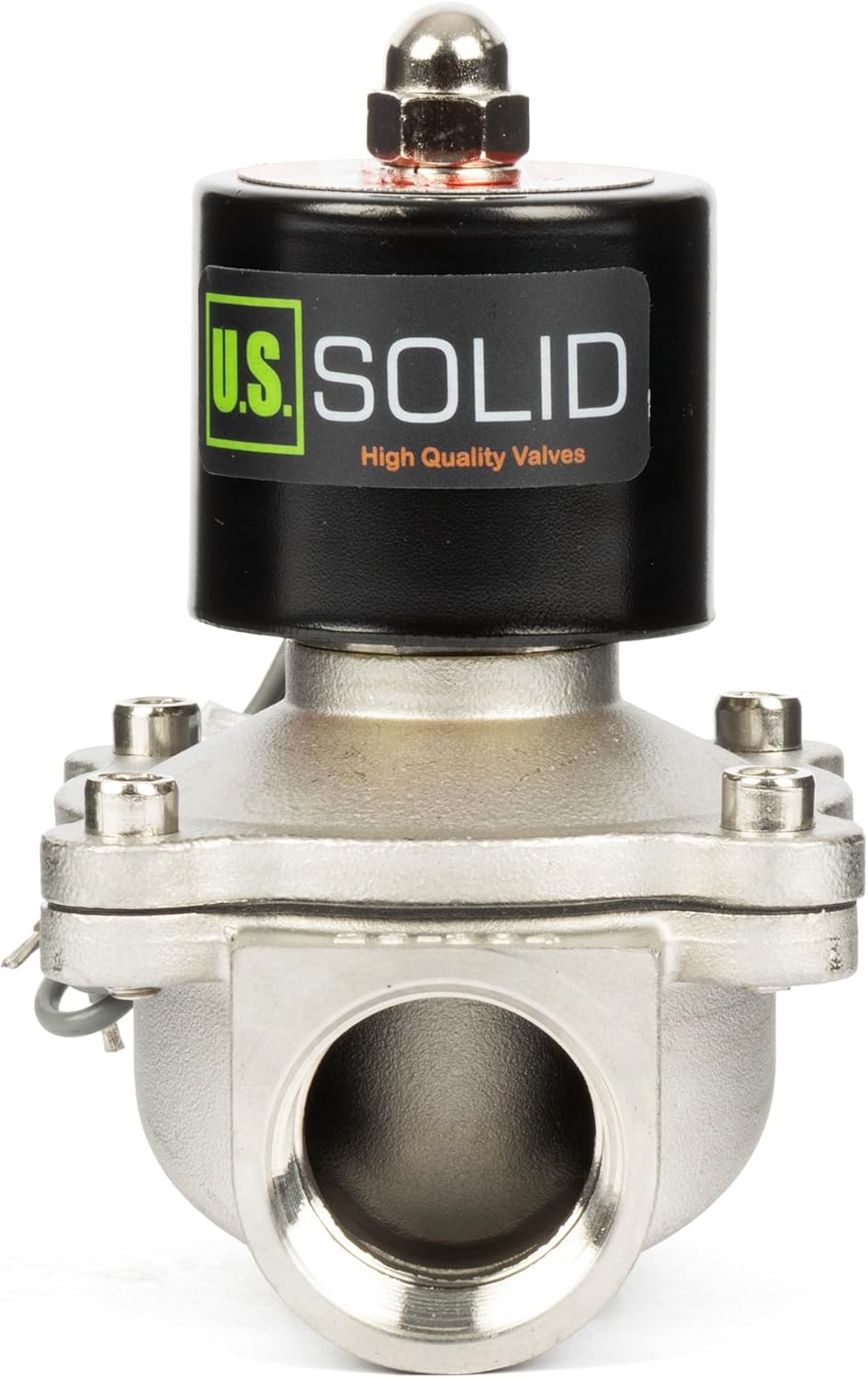 U.S. Solid 1/2" Stainless Steel Electric Solenoid Valve 24V DC N.C. VITON Water Air Fuel