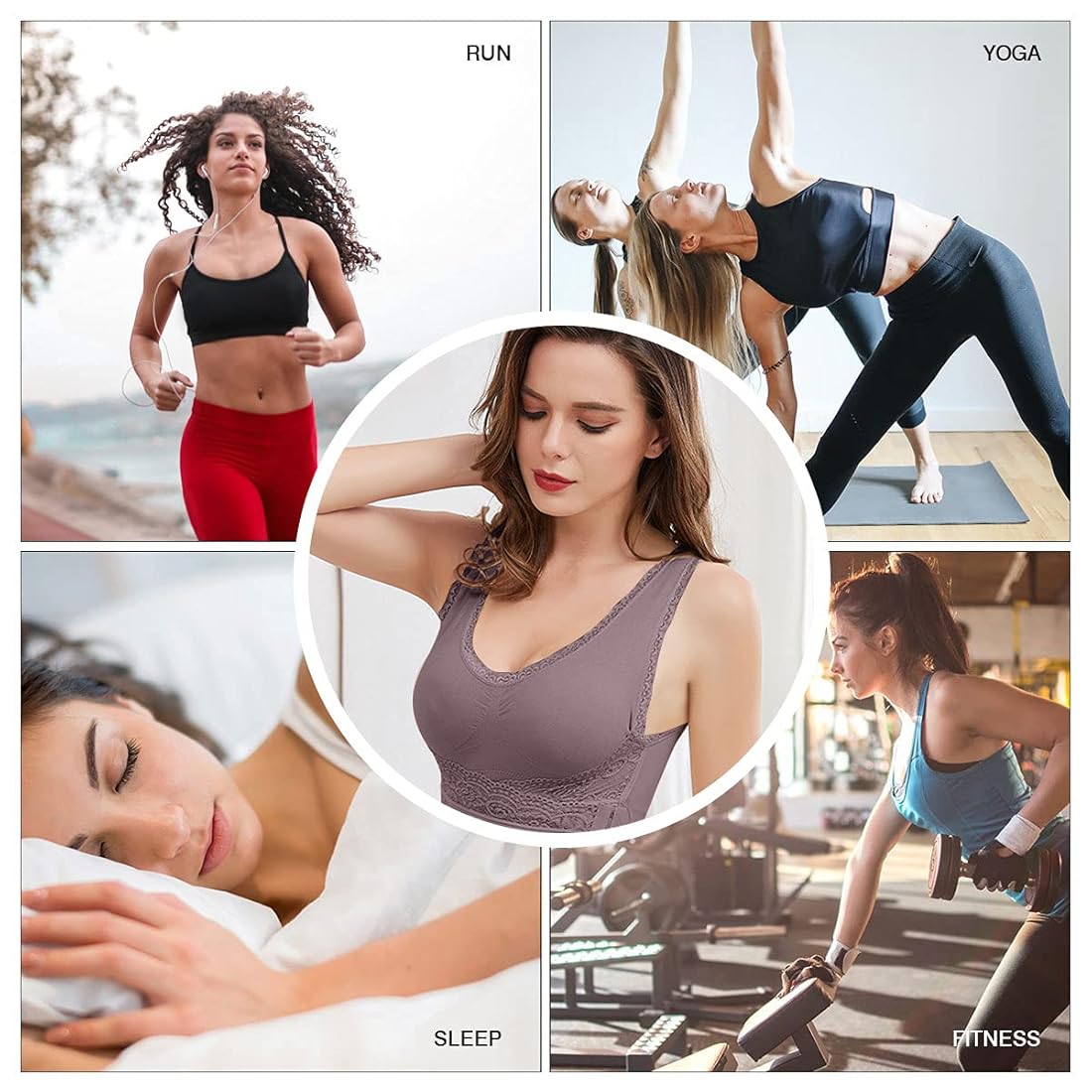 Bralettes For Women As Fairy Wireless Non-Wired Bra For Women Seamless Push Up With Soft Support Lace V-Neck Mesh Criss-Cross Back Everyday Lounge Yoga Use Wireless Bras For Women - Foto 12