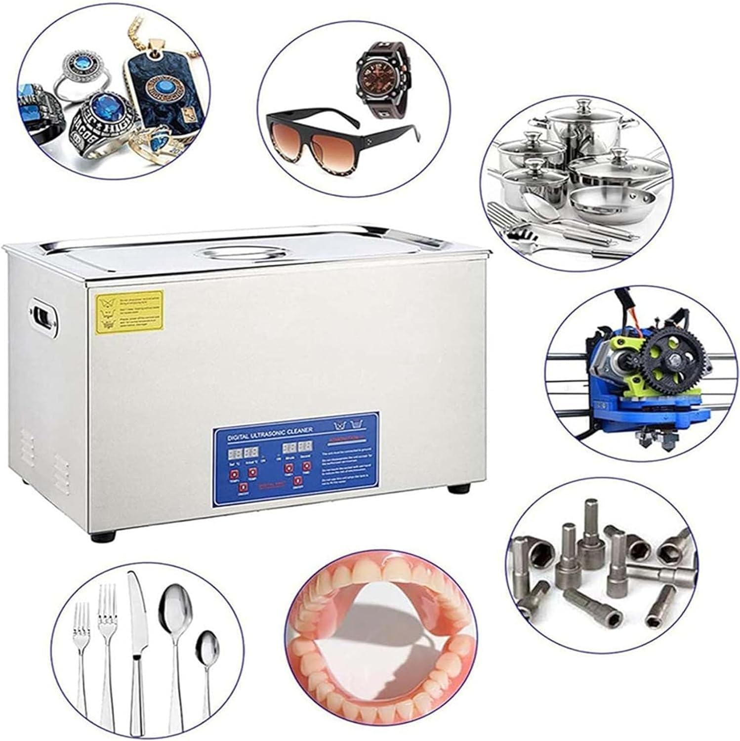 Limpiador Ultrasónico De Discos De Vinilo De 180w 6l, Limpiador Ultrasónico Comercial, Limpiador De Discos LP, Lavadora De Discos, con Temporizador Digital Y Calentador
