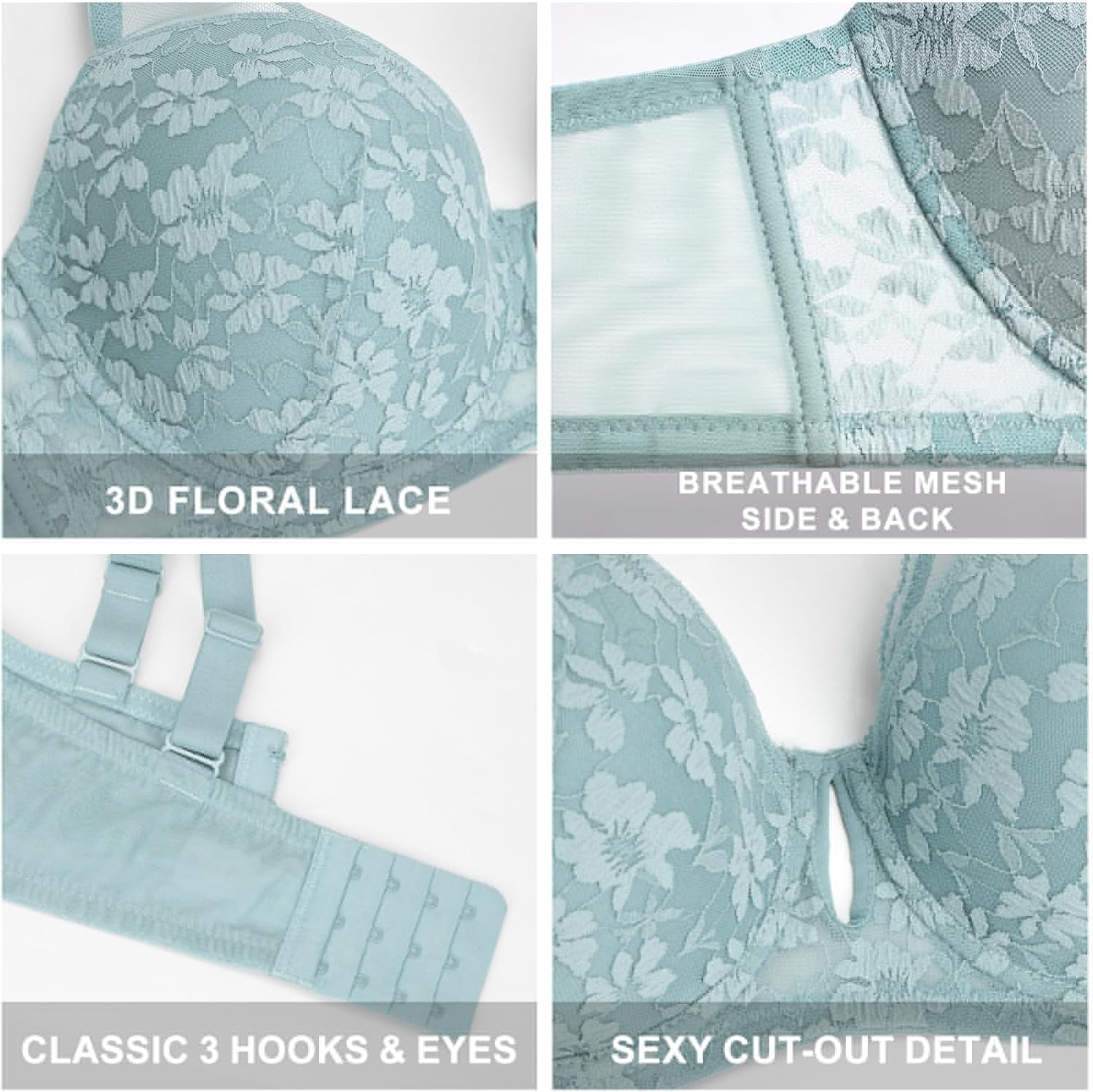 FallSweet Lace Push Up Bras for Women Underwire Padded Add one Cup Bra in Lace Sexy Brassiere - Image 5