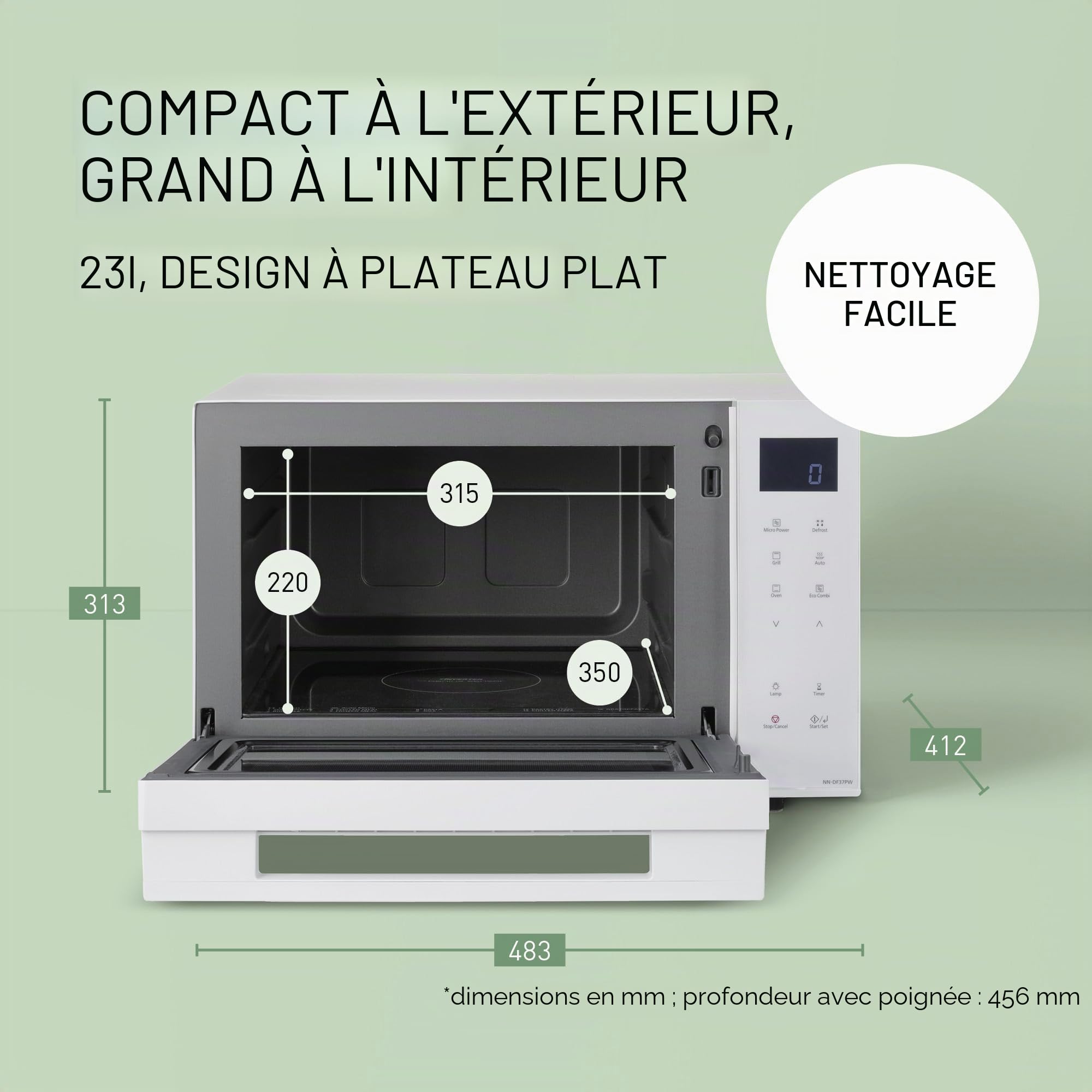 Micro ondes combiné Panasonic NN DF37PWEPG Blanc