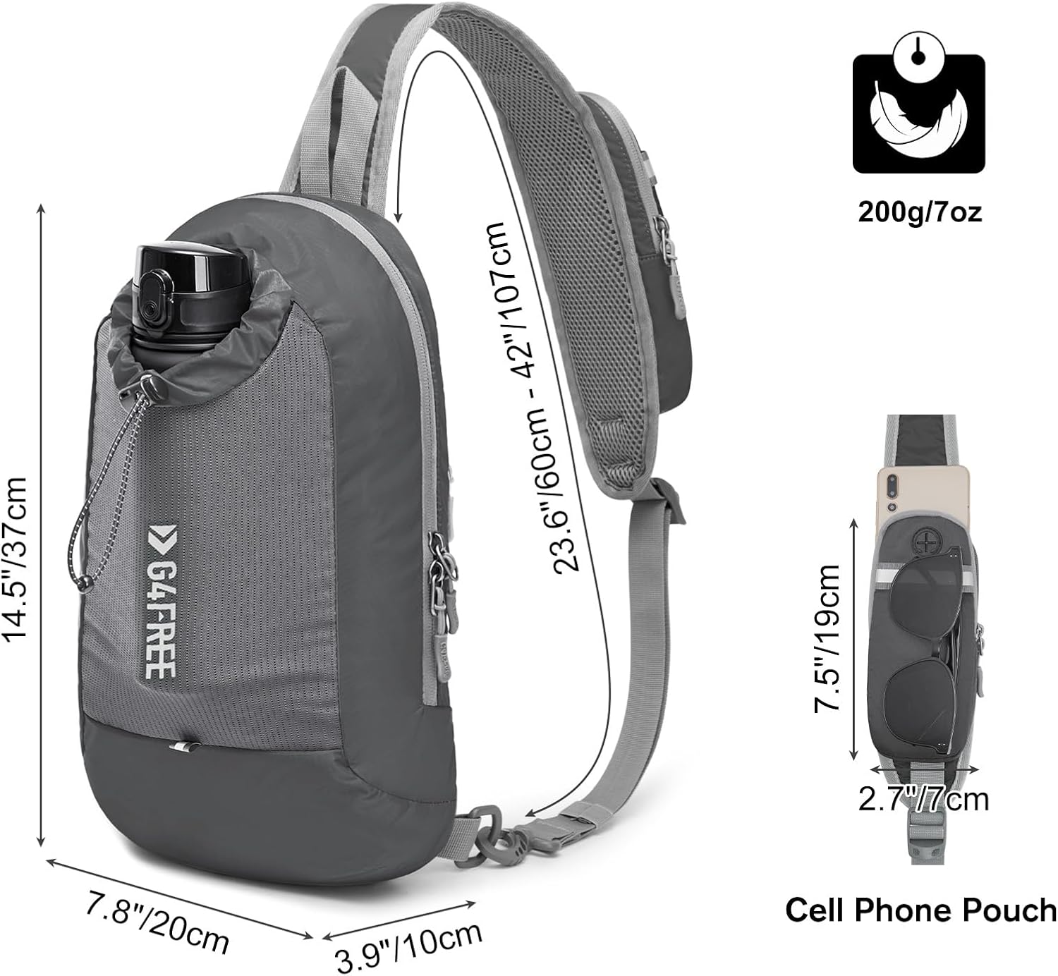 G4Free Sling Bag RFID Blocking Lightweight Crossbody Backpack Chest Shoulder Bag for Travel Sports Running Hiking - Image 5