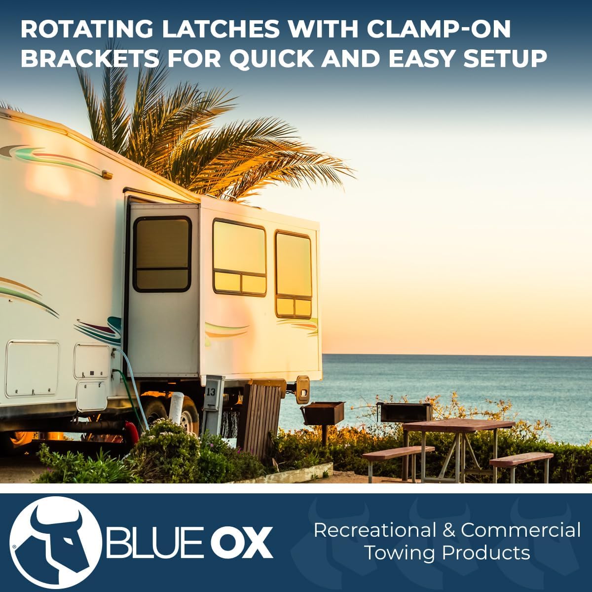 Blue Ox BXW1273 2-Point Weight Distribution Hitch for Trailers with Underslung Coupler -1200lb Tounge Weight, 6 Hole Shank for 2" Receivers, 2-5/16" Ball, Black