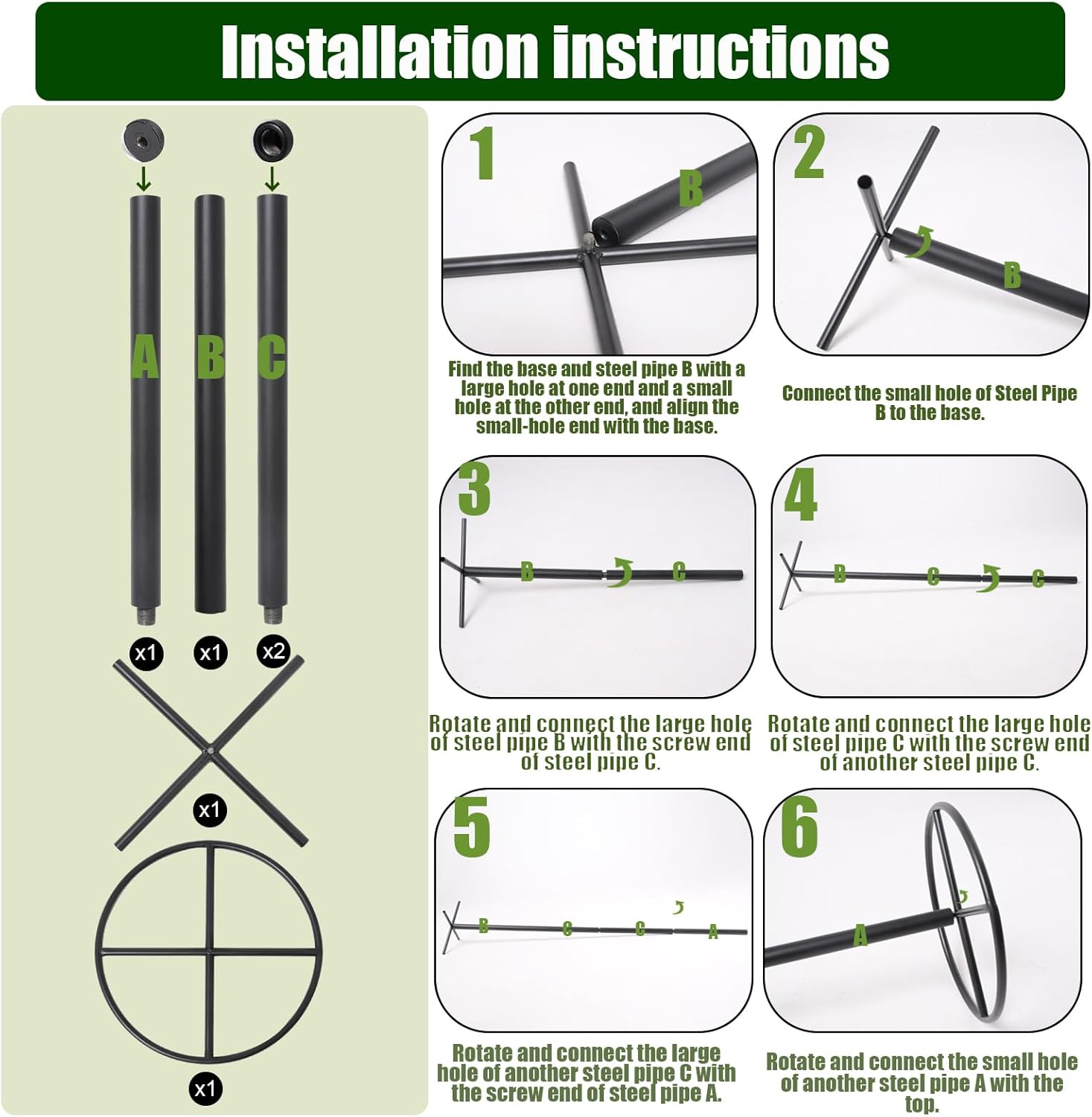 14"x14"x60" 1PCS Dragon Fruit Trellis - Durable Metal Vertical Support Frame for Climbing Plants, Easy Assembly with Instructions, for Dragon Fruit Enthusiasts