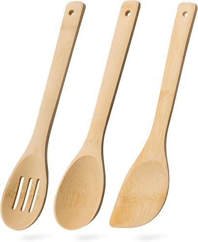 HEFILD 3-Piece Bamboo Cooking Utensil Set