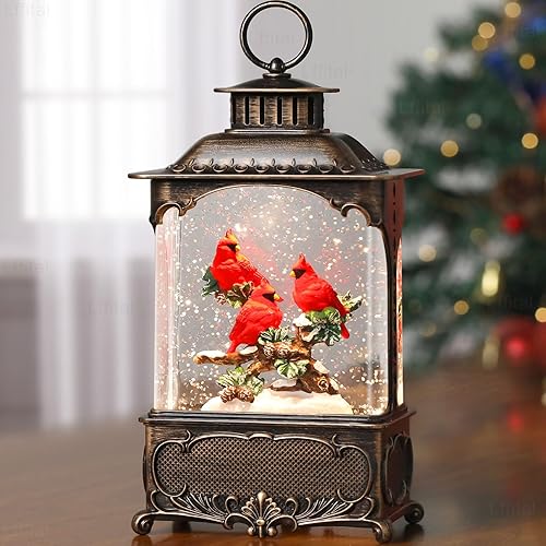 Miniatura 24 de Globo de nieve de Navidad, bailarina, cascanueces, linterna de globo de nieve con música brillante árbol de Navidad iluminado y mesa de regalo