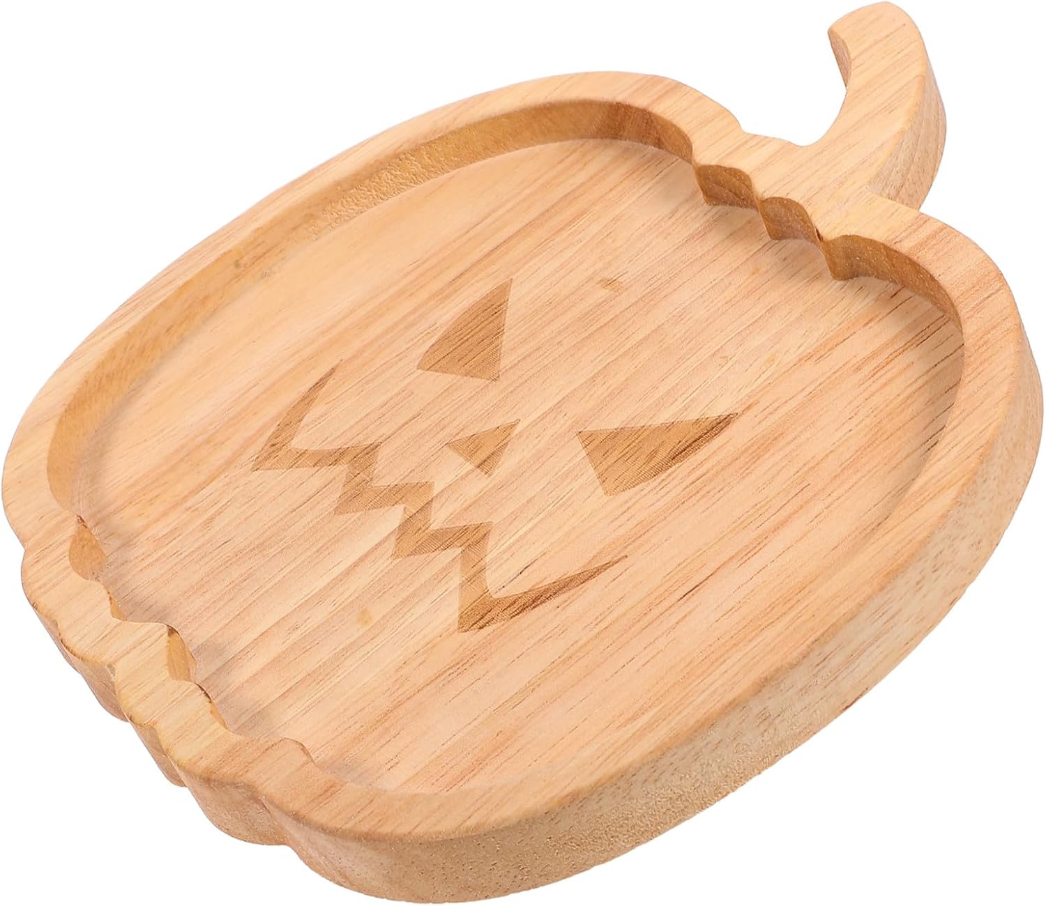Halloween Pumpkin Candy Plate Wood Serving Tray Decorative Fruit Holder