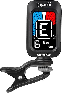 Cherub WST-645 Rechargeable Clip-on Guitar Tune, Large Colored LCD Display, 5 Tuning Modes, Fast Accuratie Tuning, AUTO-ON Design, USB-C Port,1 cent High Degree of Accuracy