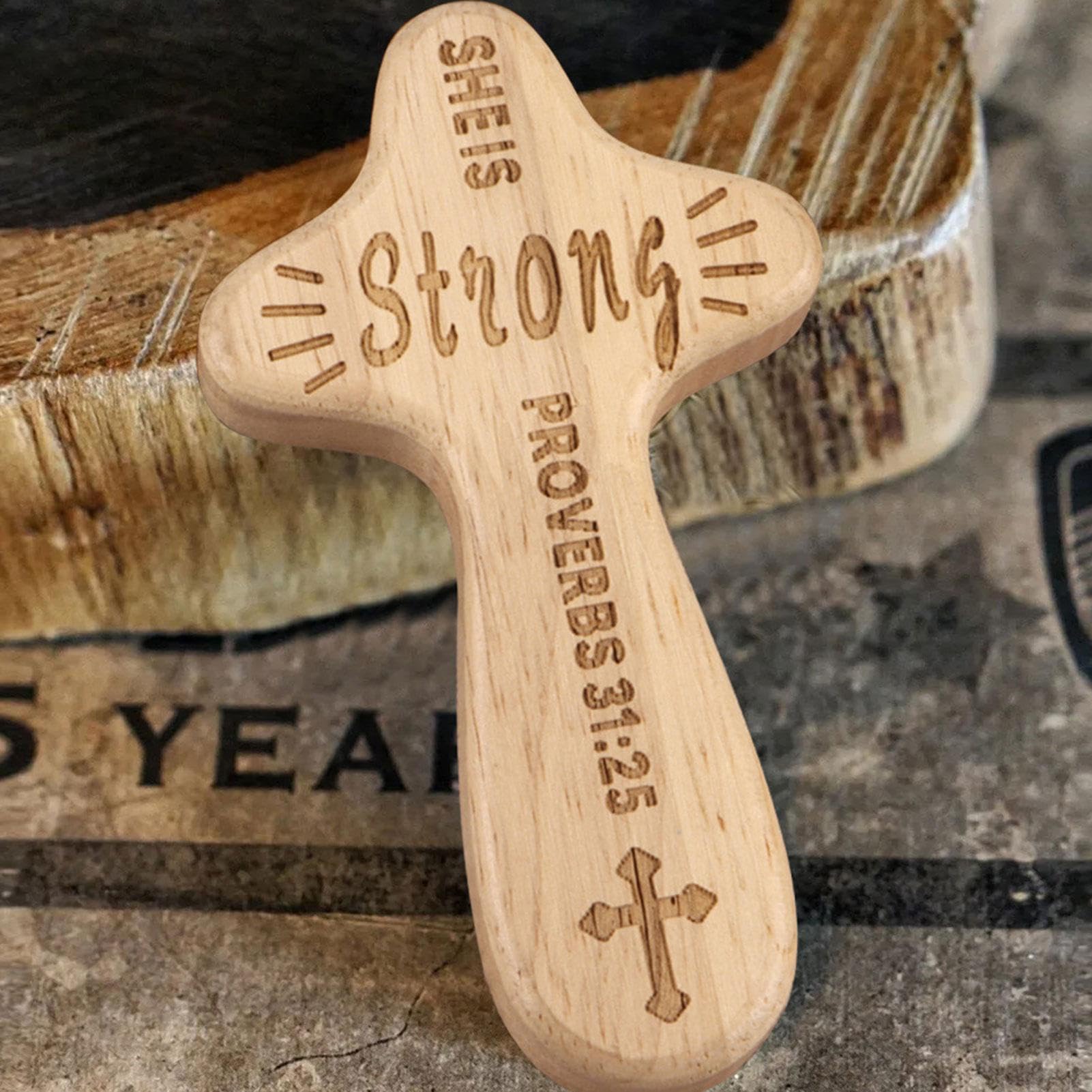 Hayaww 120 stuks Mini Houten Kruis, Natuurlijke Houten Kruis Hanger Kleine Houten Kruisbeeld Houten Kruishangers Voor Feestgunsten, Zondagsschool DIY Ambachten, Eén maat, Massief hout
