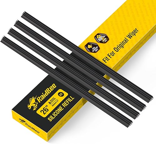 4 piezas de repuesto de limpiaparabrisas de silicona, repuesto universal ajustable para Tesla, Toyota, Hyundai, Honda (26 pulgadas), delanteros y