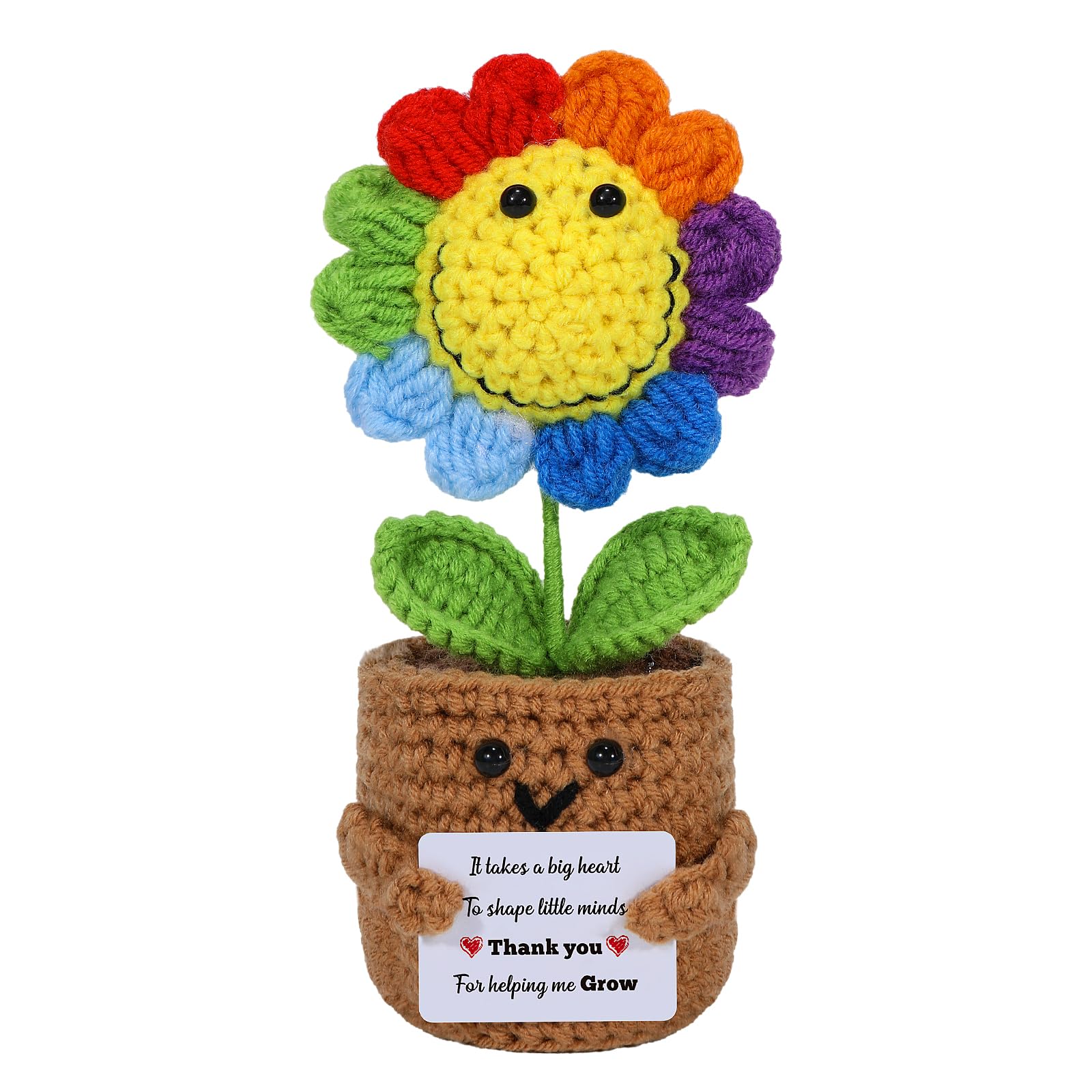 wompolle Appreciation Gifts for Women Christmas Birthday Gift Positive Crochet Animals Sunflower Thank You Gifts for Mum Teacher Mentors Coworkers Boss,Graduation Gift for Teacher Collectible Dolls