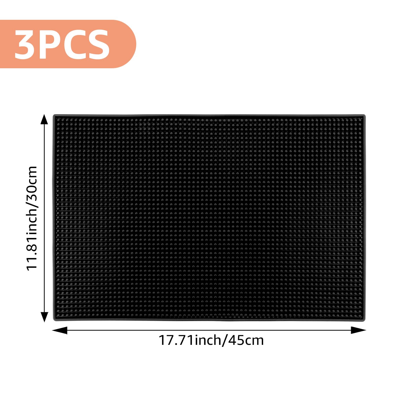 GBACHOOSE 3Pcs 45x30cm PVC Bar Mat, 18”x 12”Thick Durable and Stylish Home Bar Accessories - Image 2