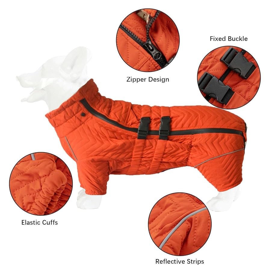 大型犬用 防水フード付きジャケット ベージュ 大型犬用 防水フード付きジャケット ベージュ